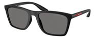 Solar Masculino Polarizado Prada Linea Rossa Ps B08s Orig. Quadrado Preto Fosco Cinza Polarizada Preto Fosco Preto/vermelho Fosco