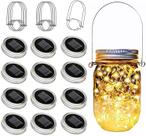 Solar Mason Jar Light YJFWAL, pacote com 12 LED, 30 LED, branco quente