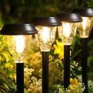 Solar Pathway Lights DOESLAG, pacote com 6, vidro impermeável, marrom