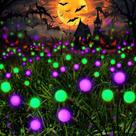 Solar Pathway Lights SANJICHA, pacote com 6, 48 LED, decoração de Halloween