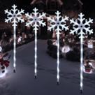 Solar Pathway Lights SPRKLINLIN, pacote com 4 pacotes Snowflake Outdoor Solar Pathway Lights SPRKLINLIN, pacote com 4 pacotes Snowflake Outdoor