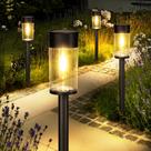 Solar Pathway Lights UME, pacote com 8, metal IP65, impermeável, 3000K