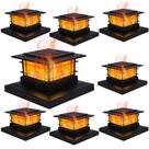 Solar Post Cap Lights Dynaming, pacote com 8 unidades, Flickering Flame