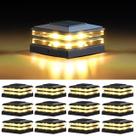 Solar Post Cap Lights EXCMARK, pacote com 12 unidades, à prova d'água, modo duplo