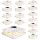 Solar Post Cap Lights JOFIOS, pacote com 16 unidades, impermeáveis, de duas cores