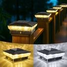 Solar Post Cap Lights KEILAIMO, pacote com 12 unidades IP65, impermeáveis, quentes/frias Solar Post Cap Lights KEILAIMO, pacote com 12 unidades IP65, impermeáveis, quentes/frias