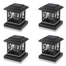 Solar Post Cap Lights LIEFGARDEN RGB e Warm White IP65, pacote com 4 Solar Post Cap Lights LIEFGARDEN RGB e Warm White IP65, pacote com 4