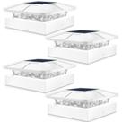 Solar Post Cap Lights Peasur 4x4 White Waterproof, pacote com 4 Solar Post Cap Lights Peasur 4x4 White Waterproof, pacote com 4