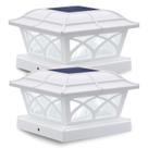 Solar Post Cap Lights SideInlar, 2 modos, 8 LEDs, pacote com 2