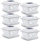 Solar Post Cap Lights SideInlar 8 LED 2 Mode White, pacote com 6 Solar Post Cap Lights SideInlar 8 LED 2 Mode White, pacote com 6