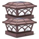 Solar Post Cap Lights SideInlar 8 LED 2 modos de cor marrom