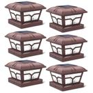 Solar Post Cap Lights SideInlar 8 LED, 2 modos de cor, pacote com 6 Solar Post Cap Lights SideInlar 8 LED, 2 modos de cor, pacote com 6