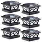 Solar Post Cap Lights SideInlar 8 LED, 2 modos de cor, pacote com 6 Solar Post Cap Lights SideInlar 8 LED, 2 modos de cor, pacote com 6