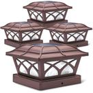Solar Post Cap Lights SideInlar 8 LED Glass 2 modos de cor Solar Post Cap Lights SideInlar 8 LED Glass 2 modos de cor