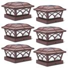 Solar Post Cap Lights SideInlar 8 LEDs, 2 modos de cores, pacote com 6 Solar Post Cap Lights SideInlar 8 LEDs, 2 modos de cores, pacote com 6