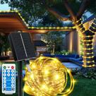 Solar Rope Lights LairtPow 12m 100 LEDs Dual Charge Warm White