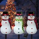 Solar Snowman Pathway Lights TAILERRI, pacote com 3, impermeável