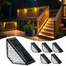 Solar Step Lights BKBB PPBB Outdoor Waterproof, pacote com 6 unidades, branco quente