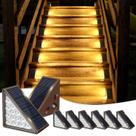 Solar Step Lights JOFIOS, pacote com 8, impermeável, IP67, marrom quente