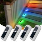 Solar Step Lights T-SUN RGB 7 cores, 2 modos de iluminação, pacote com 4