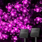 Solar String Lights Brightown 120 LED 16m impermeável rosa