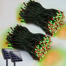 Solar String Lights EEW, pacote com 2, 200 LED, impermeável, RGB