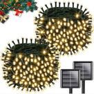 Solar String Lights KAQ 2PK 200LED 20m, branco quente, 8 modos