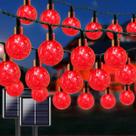 Solar String Lights LORRYTE, pacote com 2 unidades, 100 LED, 20 m, vermelhas, impermeáveis