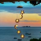 Solar Wind Chimes Beautyard Sun Moon Star Outdoor Lights