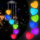Solar Wind Chimes PACETAP Heart Color Changing Outdoor