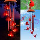 Solar Wind Chimes TSIPEKLO Cardinal Bird com luz LED
