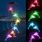 Solar Wind Chimes Zeiliuled Dolphin, luzes que mudam de cor