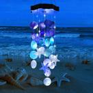 Solar Wind Chimes Zeiliuled, luzes externas brancas e azuis