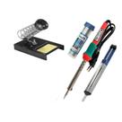 Solda Ferro + Suporte + Sugador + Solda Fio Tubete 220V 60w Solda Ferro + Suporte + Sugador + Solda Fio Tubete 220V 60w