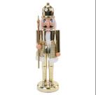 SOLDADO DE CHUMBO BRANCO/OURO 28cm (QUEBRA NOZES) C/1 UN