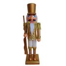 Soldado Quebra Nozes Dourado 40cm Decorativo - Magizi