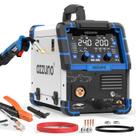 Soldador AZZUNO 200A MIG 110V/220V 8 em 1 de alumínio MAG Flux Core