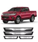 Soleira de Porta Hilux 2016 em diante Aço Inox com Led Azul - KX3
