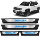 Soleira de Porta Jeep Renegade 2016 a 2021 Aço Inox com Led Azul