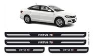 Soleira De Porta Protetora Vw Virtus 2018 - Kit Preto 8pç