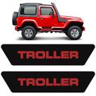 Soleira Externa Troller T4 /2014 Adesivo Preto Logo Vermelho