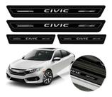 Soleira Honda Civic 2001 A 2021 Platinum Preta Jogo 8 Peças