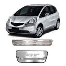 Soleira Personalizada New Fit 2009 2010 2011 2012 Aço Inox Escovado Sem Led 4 Peças