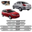 Soleira Platinum Chery Celer 2013 a 2018 4 Peças Prata sp136