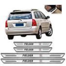 Soleira Platinum Toyota Fielder 2004 a 2008 4 Peças Prata