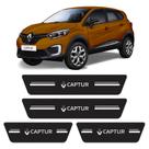 Soleira Porta P/ Captur Protetor Preto Logo Branco Genérico Soleira Porta P/ Captur Protetor Preto Logo Branco Genérico