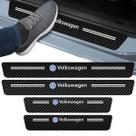 Soleiras Portas Compatível Linha Volkswagen Fibra De Carbono