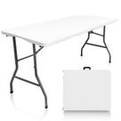 Soluções de acampamento de mesa dobrável de plástico de 5 pés com tampo de HDPE