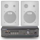 Som Ambiente Bluetooth Amplificador Receiver Frahm Slim 500 Com 4 Caixas Ps200 Frahm