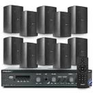 Som Ambiente Interno e Externo Bluetooth Usb Sd + 10 Caixas Acustica